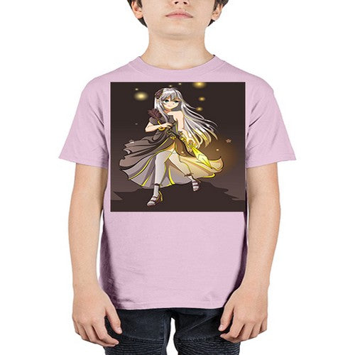 Beautiful girl with black dress and sword game 129# - anime - Youth Tee Unisex