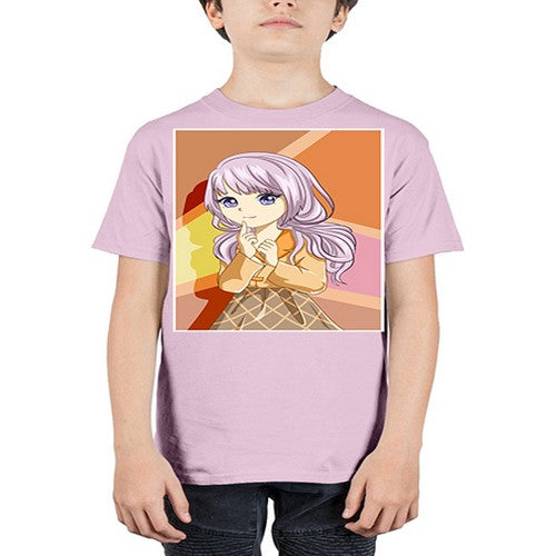 Beautiful girl with long purple hair 42# - anime - Youth Tee Unisex