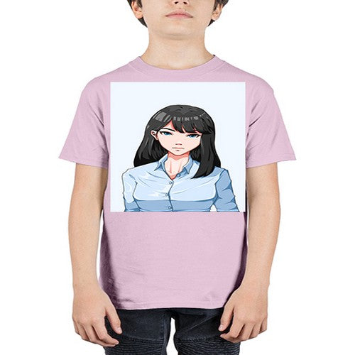 Beautiful office woman long black hair 7# - anime - Youth Tee Unisex