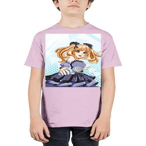 Beautiful singer girl with black dress 19# - anime - Youth Tee Unisex