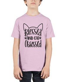 Blessed And Cat Obsessed Style 79# - cats - Youth Tee Unisex