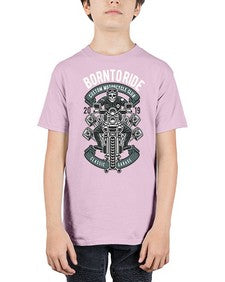 Born To Ride Skull Biker 275# - skull and bones - Youth Tee Unisex