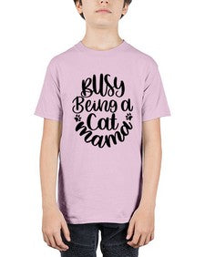 Busy Being A Cat Mama Style 80# - cats - Youth Tee Unisex