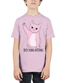Busy Doing Nothing - cats - Youth Tee Unisex