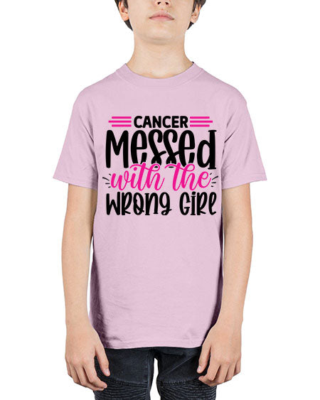 Cancer Messed with the Wrong Girl 29# - breast cancer - Youth Tee Unisex