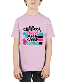 Coffee Scrubs And Rubber Gloves Style Style 664# - nurse - Youth Tee Unisex