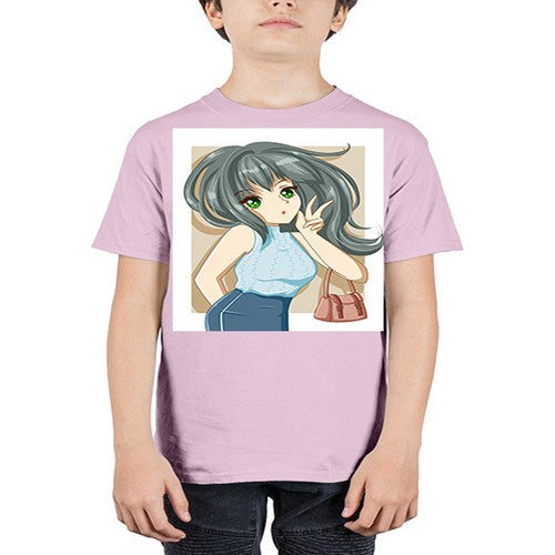 Cool and beautiful girl carry a fashion bag 96# - anime - Youth Tee Unisex