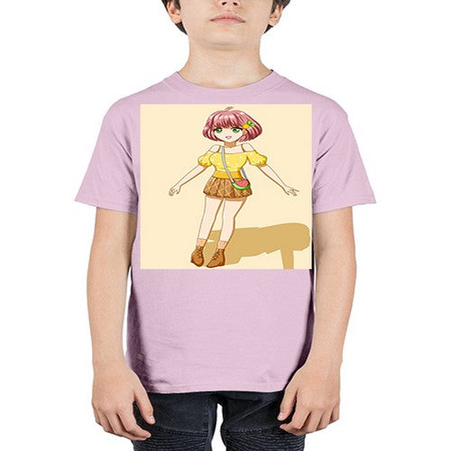 Cute and beautiful girl in summer with yellow dress 54# - anime - Youth Tee Unisex