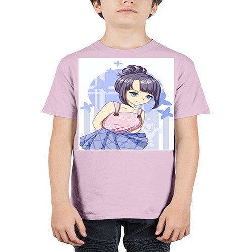 Cute and beautiful girl purple hair 167# - anime - Youth Tee Unisex