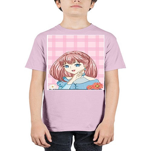 Cute and beautiful princess pink short hair 72# - anime - Youth Tee Unisex