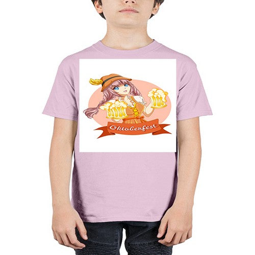 Cute and happy woman celebrating oktoberfest with beer 177# - anime - Youth Tee Unisex