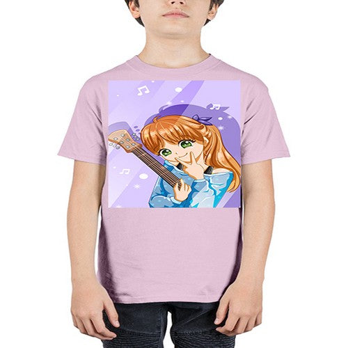 Cute and soft girl with guitar 53# - anime - Youth Tee Unisex