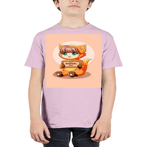 Cute girl with animal costume in animal day text 137# - anime - Youth Tee Unisex