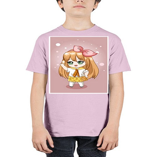 Cute little girl yellow hair wearing uniform 130# - anime - Youth Tee Unisex