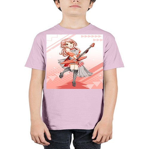 Cute rock star girl with guitar game 17# - anime - Youth Tee Unisex