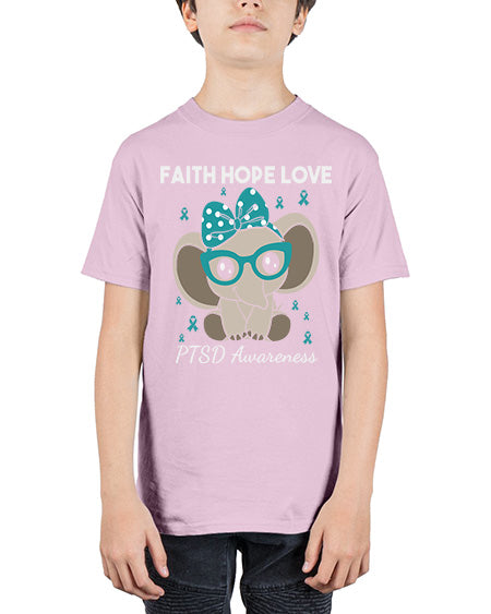 Elephant I Have PTSD Awareness 25# - PTSD - Youth Tee Unisex