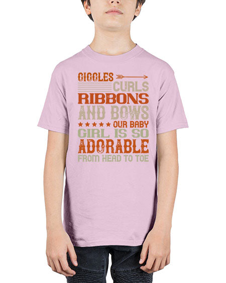 Giggles curls ribbons and bows Our baby girl is so adorable from head to toe Style 319# - baby - Youth Tee Unisex