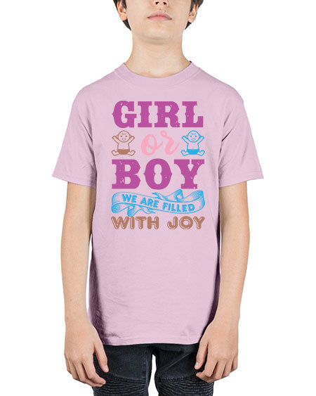 Girl or boy we are filled with joy Style 82# - baby shower - Youth Tee Unisex