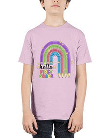 Hello first Grade Pencil Rainbow 279# - first grade - Youth Tee Unisex