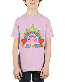 Hello third Grade Unicorn Rainbow 349# - third grade - Youth Tee Unisex
