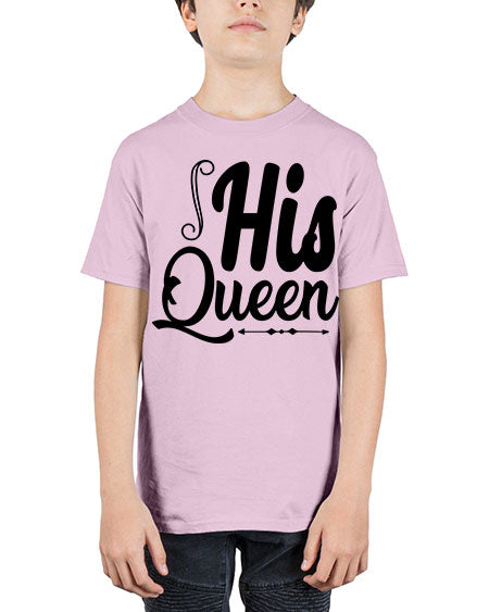 His queen 7# - black words and phrases - Youth Tee Unisex