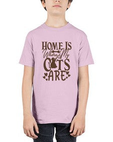 Home Is Where My Cats Are Style 15# - cats - Youth Tee Unisex