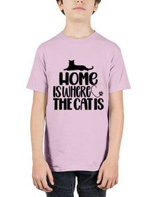 Home Is Where The Cat is Style 93# - cats - Youth Tee Unisex