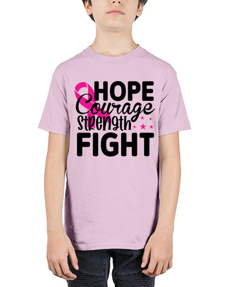 Hope Courage Strength Fight 21# - breast cancer - Youth Tee Unisex