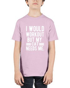 I would Workout - cats - Youth Tee Unisex