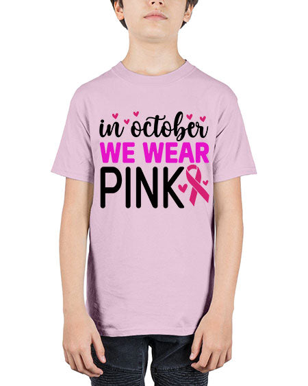 In October We Wear Pink 16# - breast cancer - Youth Tee Unisex