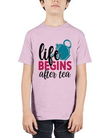 Life Begins After Tea 1298# - tea - Youth Tee Unisex