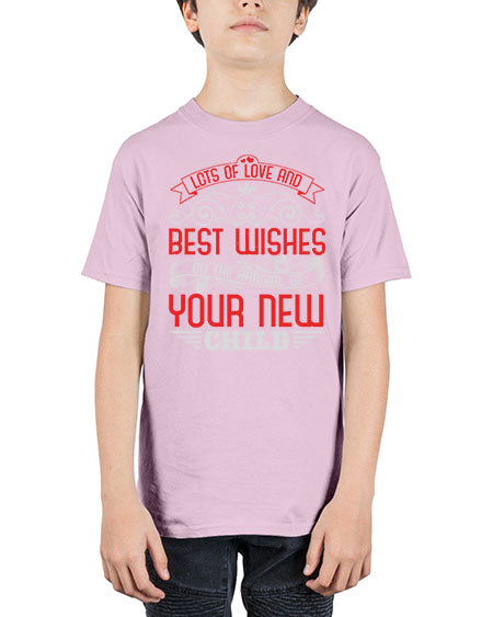Lots of loe and best wishes Style 145# - baby shower - Youth Tee Unisex