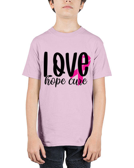 Love Hope Cure 13# - breast cancer - Youth Tee Unisex