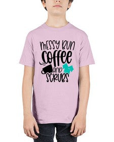Messy Bun Coffee And Scrubs Style Style 1096# - nurse - Youth Tee Unisex