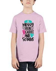 Messy Bun Coffee And Style Style 1097# - nurse - Youth Tee Unisex