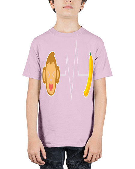 Monkey Heartbeat Banana 13# - monkey - Youth Tee Unisex
