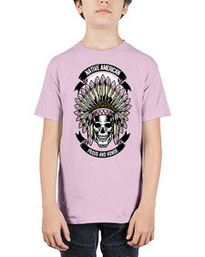 Native American Skull 952# - skull and bones - Youth Tee Unisex
