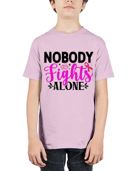 Nobody Fights Alone 12# - breast cancer - Youth Tee Unisex