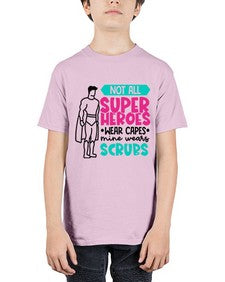 Not All Super Heroes Wear Capes Mine Wears Scrubs Style Style 1136# - nurse - Youth Tee Unisex