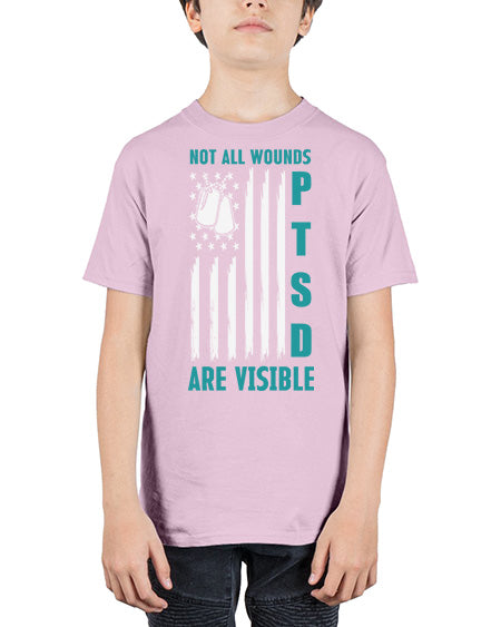 PTSD Awareness Not All Wounds 8# - PTSD - Youth Tee Unisex