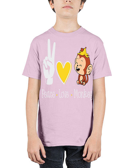 Peace Love Monkey 20# - monkey - Youth Tee Unisex