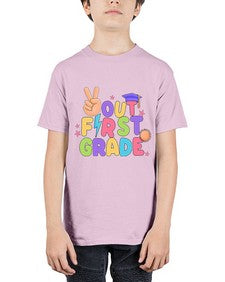 Peace Out first Grade Peace 625# - first grade - Youth Tee Unisex