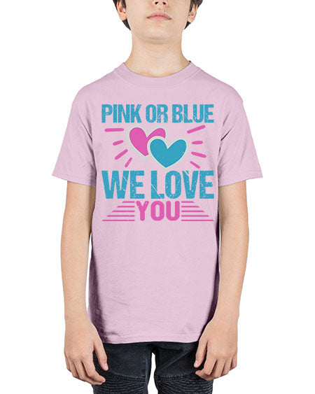 Pink or Blue we love you Style 189# - baby - Youth Tee Unisex