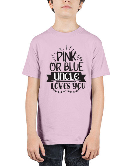 Pink or blue aucle loves you 429# - pregnancy - Youth Tee Unisex