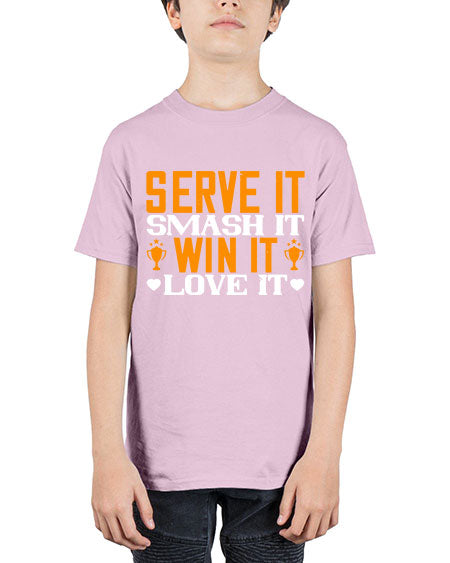 Serve it smash it win it love it 1883# - badminton - Youth Tee Unisex