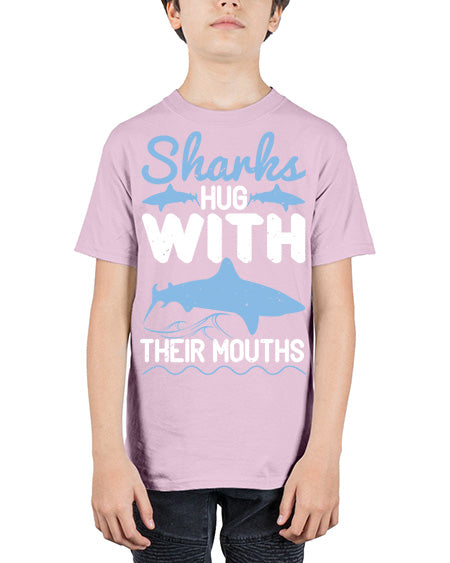 Sharks hug with their mouths Style 22# - shark-fish - Youth Tee Unisex