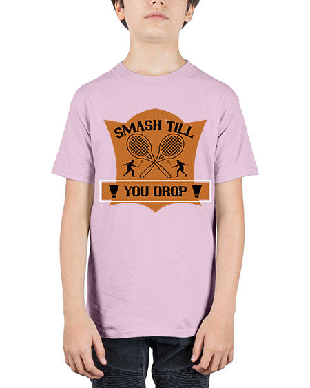 Smash till you drop 1864# - badminton - Youth Tee Unisex