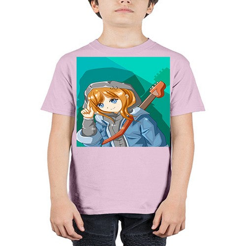 Swag and cute girl with a guitar 50# - anime - Youth Tee Unisex