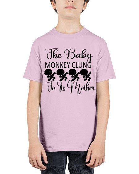 The baby monkey clung to  - monkey - Youth Tee Unisex