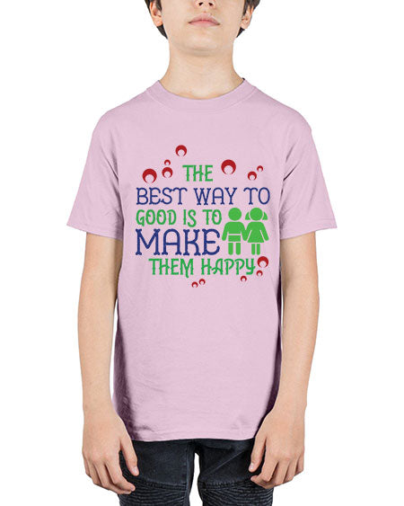 The best way to make children good is to make them happy Style 219# - kids - Youth Tee Unisex